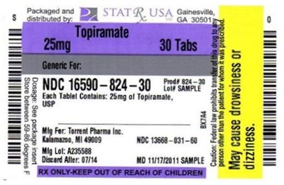 Label Image - 25 mg - TOPIRAMATE  25MG  LABEL  824